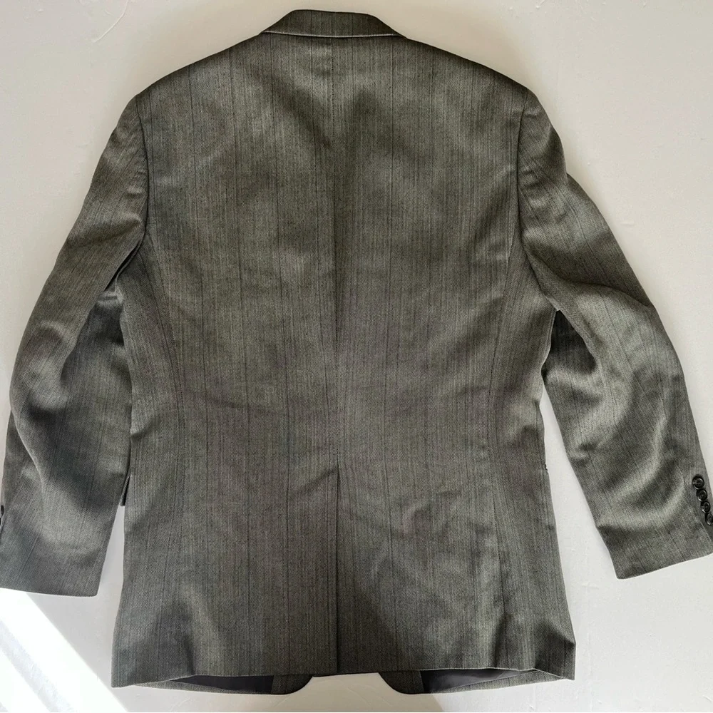 Chaps Mens Blazer Sport Coat Two Button Jacket Mens Size 40R Casual‎ Suits Grey